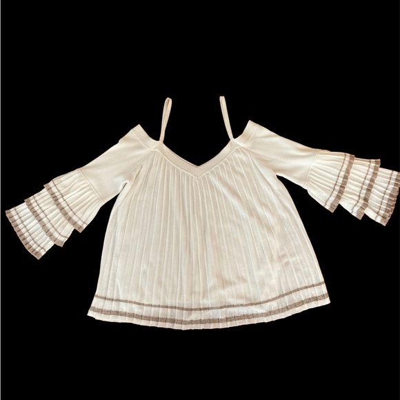 Club Monaco Janou Sweater Size L Off the Shoulder with Straps Lined White - Picture 5 of 5